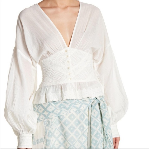 Free People Tops - Free People True Color Bubble Sleeve Blouse